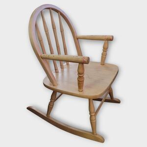 Windsor Style Childs Kids Wooden Rocker Children Wood Rocking Chair 28"